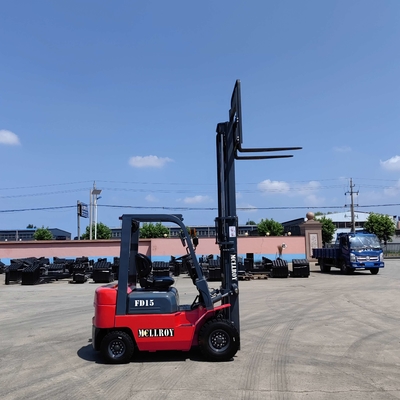 1500kg Kapasitas Pemuatan Diesel Powered Forklift FD15 Overhead Guard Height 2040mm